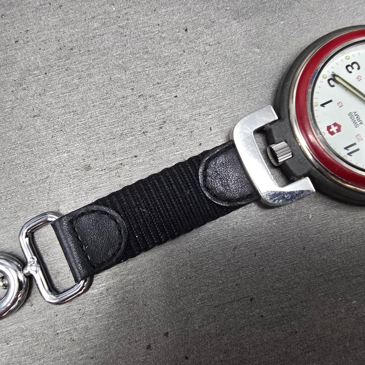 Victorinox Swiss Army Pocket Watch Men 48mm White Dial Black Tone 24723 New BatK6