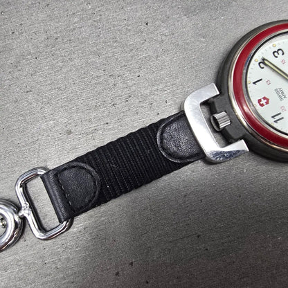 Victorinox Swiss Army Pocket Watch Men 48mm White Dial Black Tone 24723 New BatK6