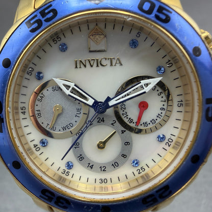 Invicta Pro Diver Watch Women 38mm MOP Dial Gold Daydate Round 17558 New Batt1