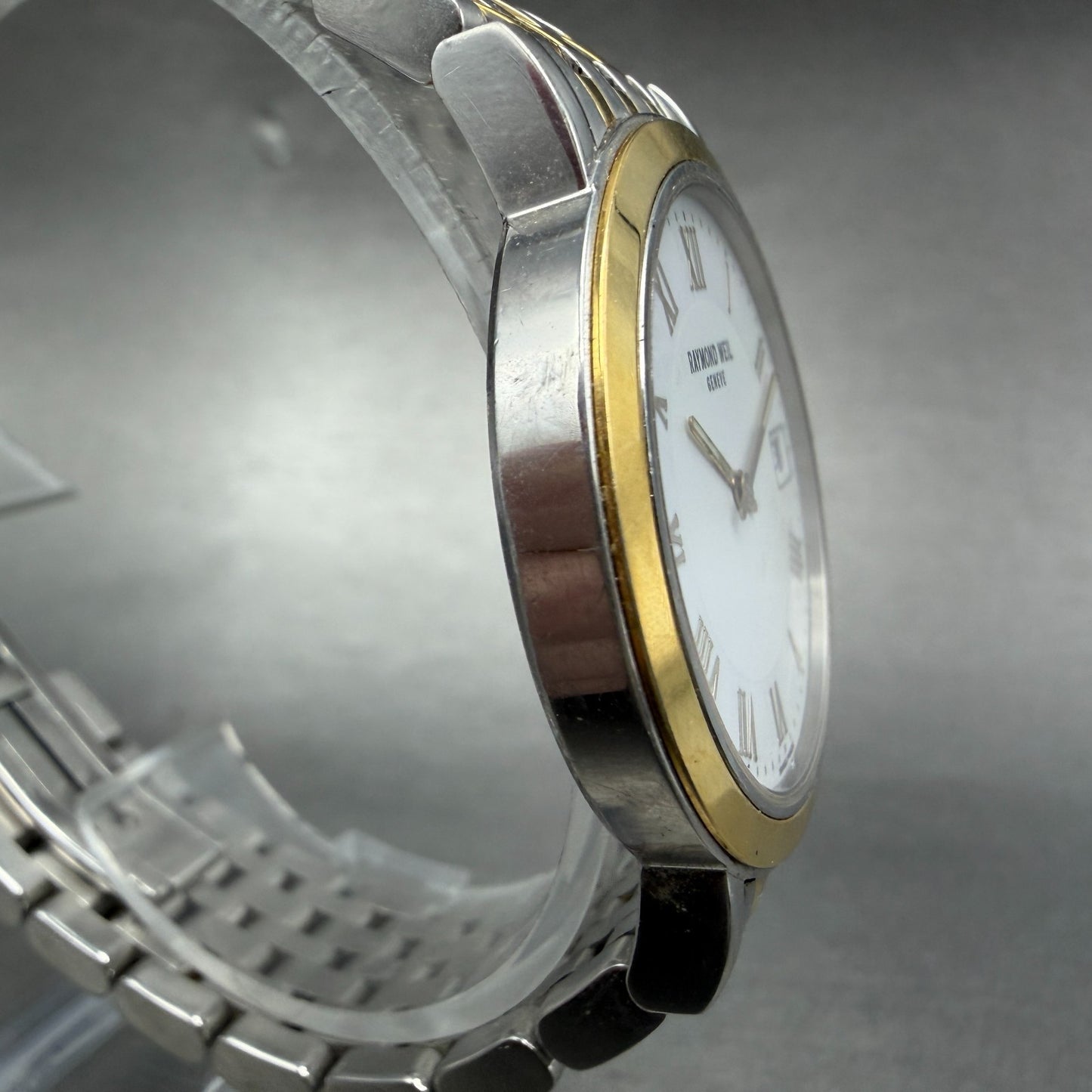 Raymond Weil Toccata Watch Men 35mm White Dial Two Tone Date Round New Battery3
