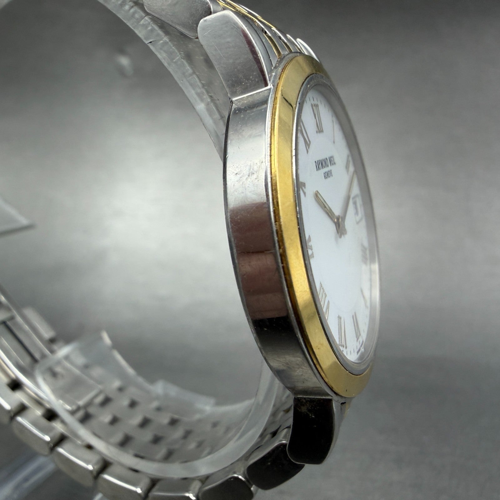 Raymond Weil Toccata Watch Men 35mm White Dial Two Tone Date Round New Battery3
