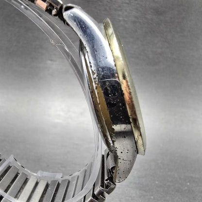 Timex Perpetual Calendar Watch Men 39 Gray Dial Two Tone Date Round New Batt3