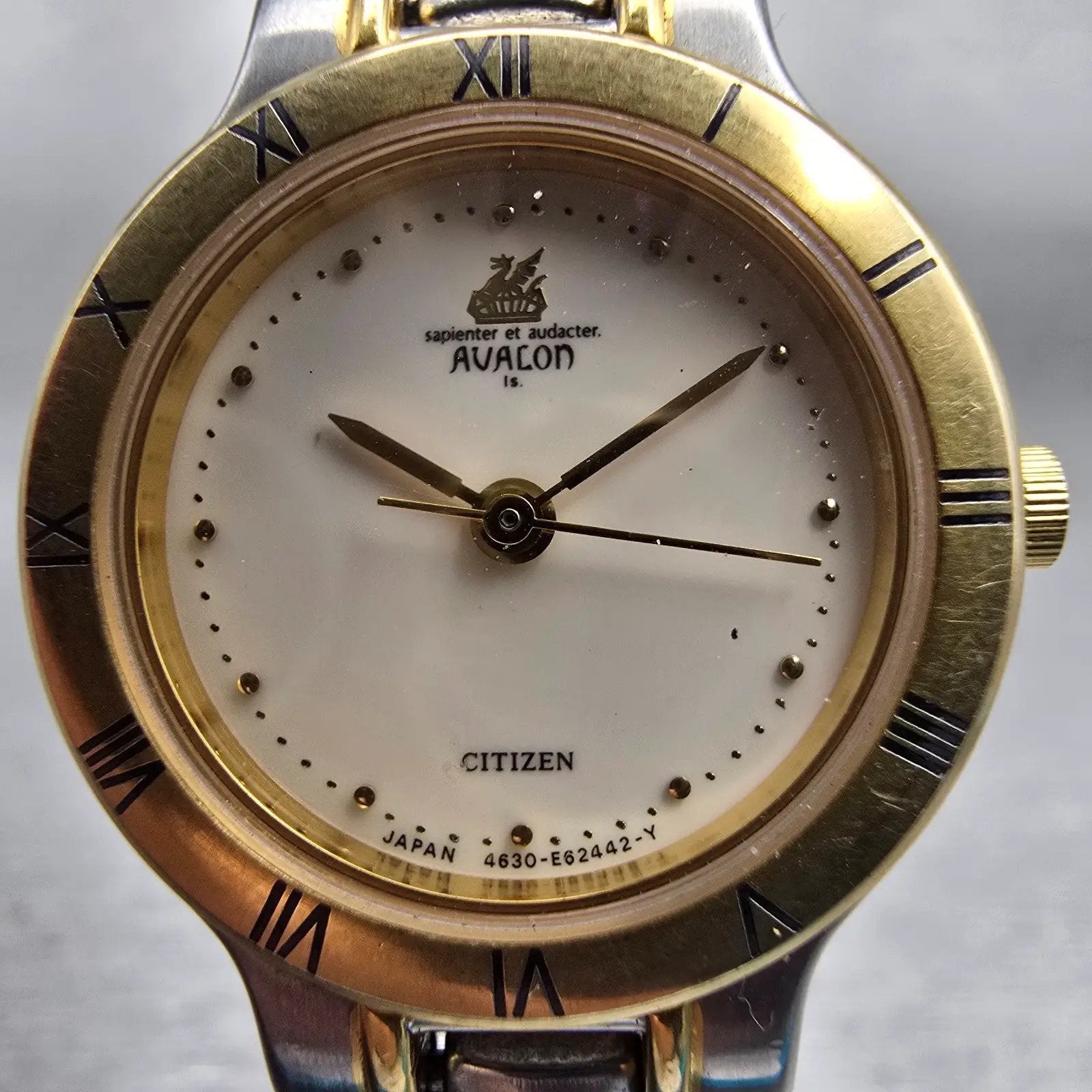Citizen Avalon Watch Women 23mm Ivory Dial Two Tone Round 4630-E61236 New Batt1