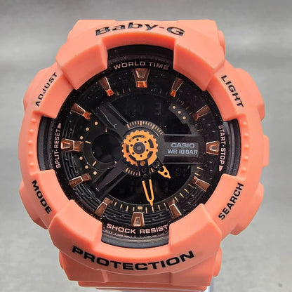 Casio Baby-G BA-111 Watch Women 42mm Pink Black Chronograph Alarm New Battery1