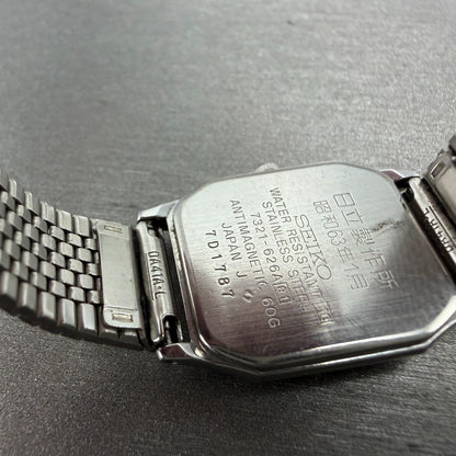 Seiko Watch Women 20mm Silver Dial Silver Tone Octagon 7321-626A new Battery9
