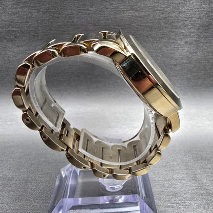 Michael Kors Runway MK Logo Glitz Watch Women Gold Tone 38mm MK-3376 New Battery8