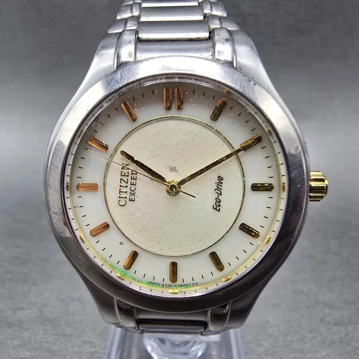 Citizen Exceed Eco-Drive Watch Men 34mm MOP Dial Titanium Round A735-H10457 Runs0