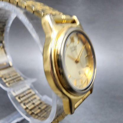 Citizen CQ Watch Women 26mm Champagne Dial Gold Tone Round 6030-075145 New Batt