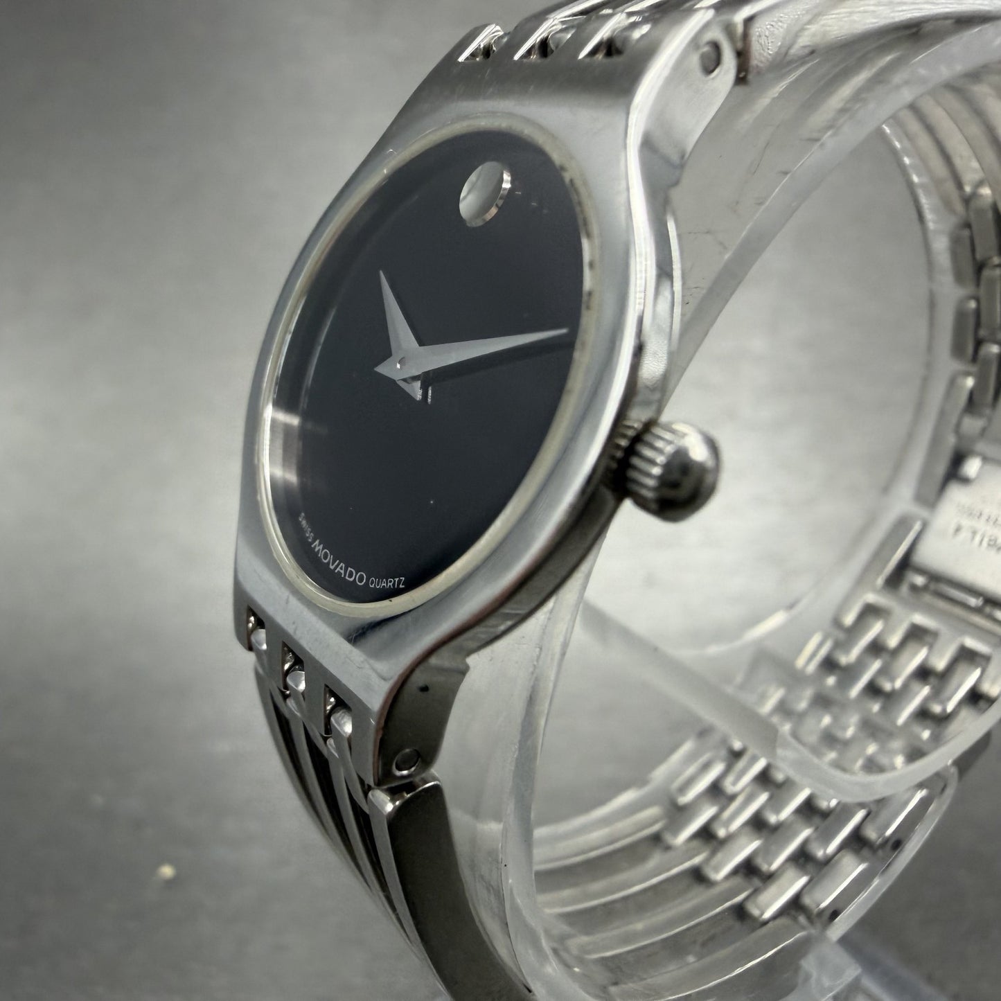 Movado Esperanza Watch Women 23mm Black Dial Silver Tone Round 84-25-811-4 PARTS3