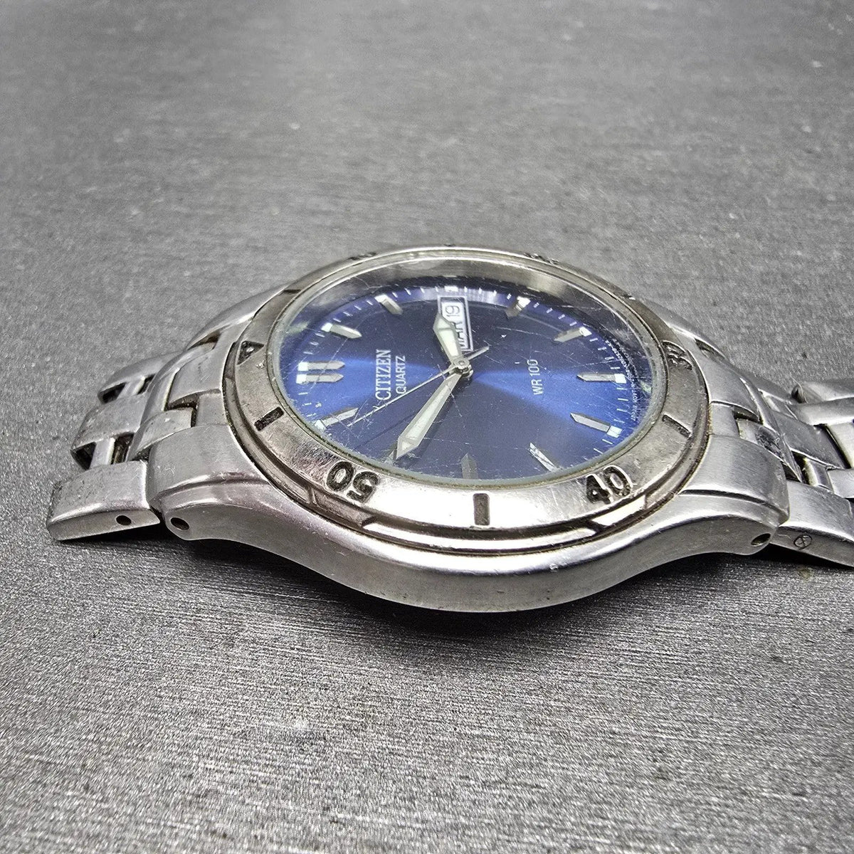 Citizen Watch Men 37mm Blue Dial Silver Tone Daydate Round 250A-K001455 PARTS6