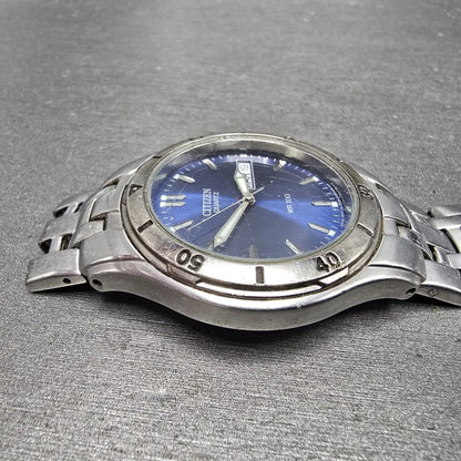 Citizen Watch Men 37mm Blue Dial Silver Tone Daydate Round 250A-K001455 PARTS6