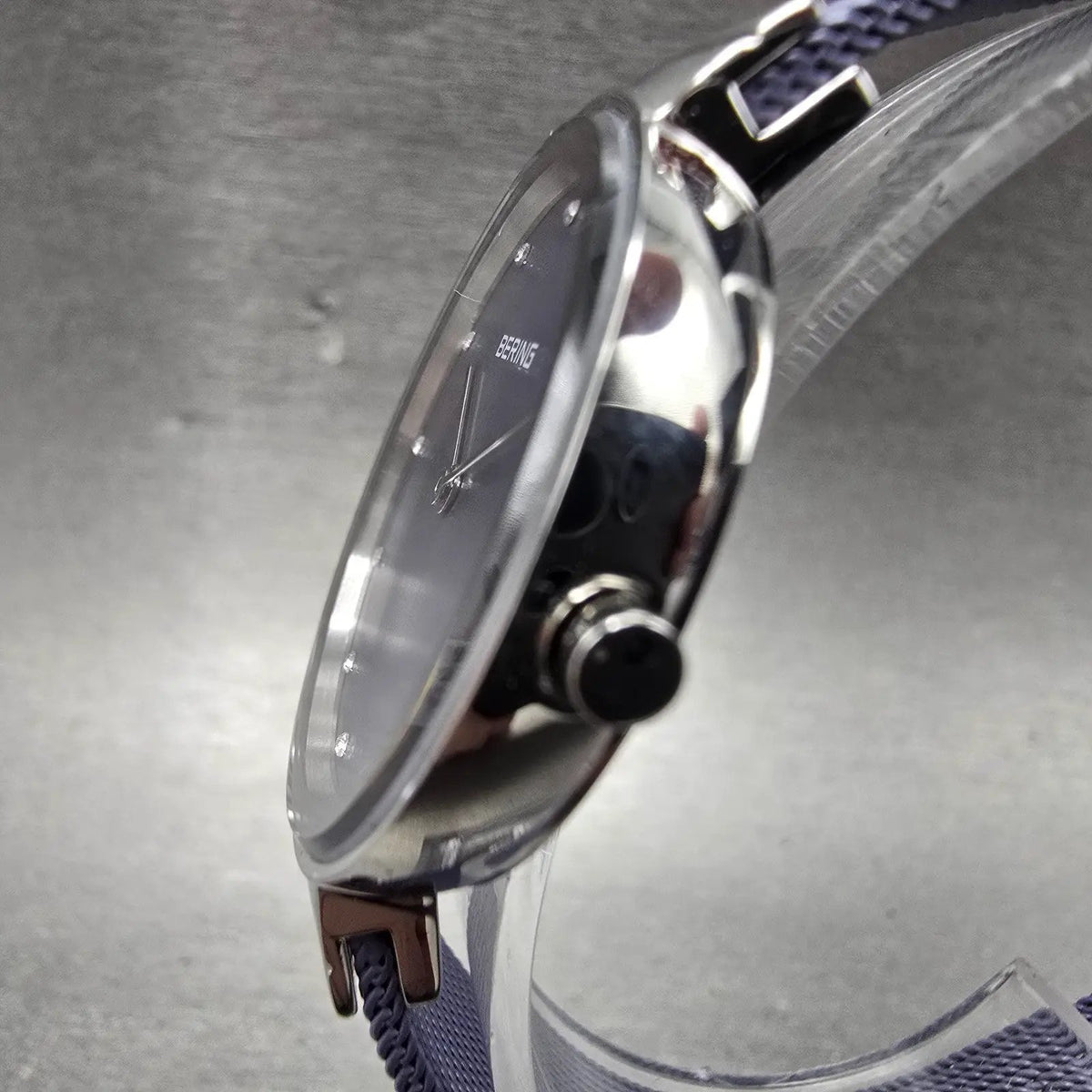 Bering Classic Watch Women 31mm Purple Dial Silver Purple Mesh Band Round Works23