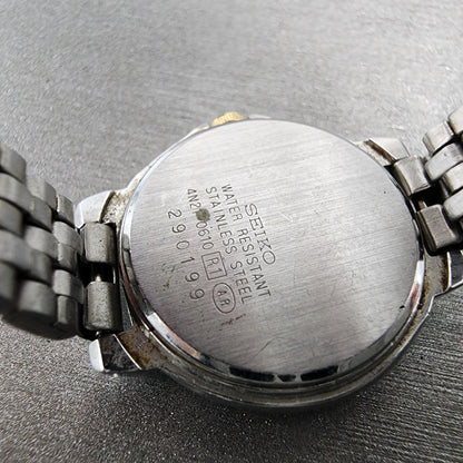 Seiko Lucent Watch Women 23mm White Dial Silver Tone Round 4N21-0610 New Battery