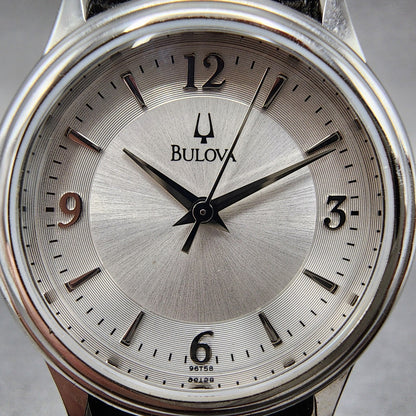 Bulova Watch Women 30mm Silver Dial Silver Tone Round 96T58 New Battery1