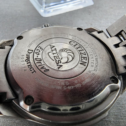 Citizen Eco-Drive Attesa Watch Men 41mm Black Dial Titanium Daydate Round Runs