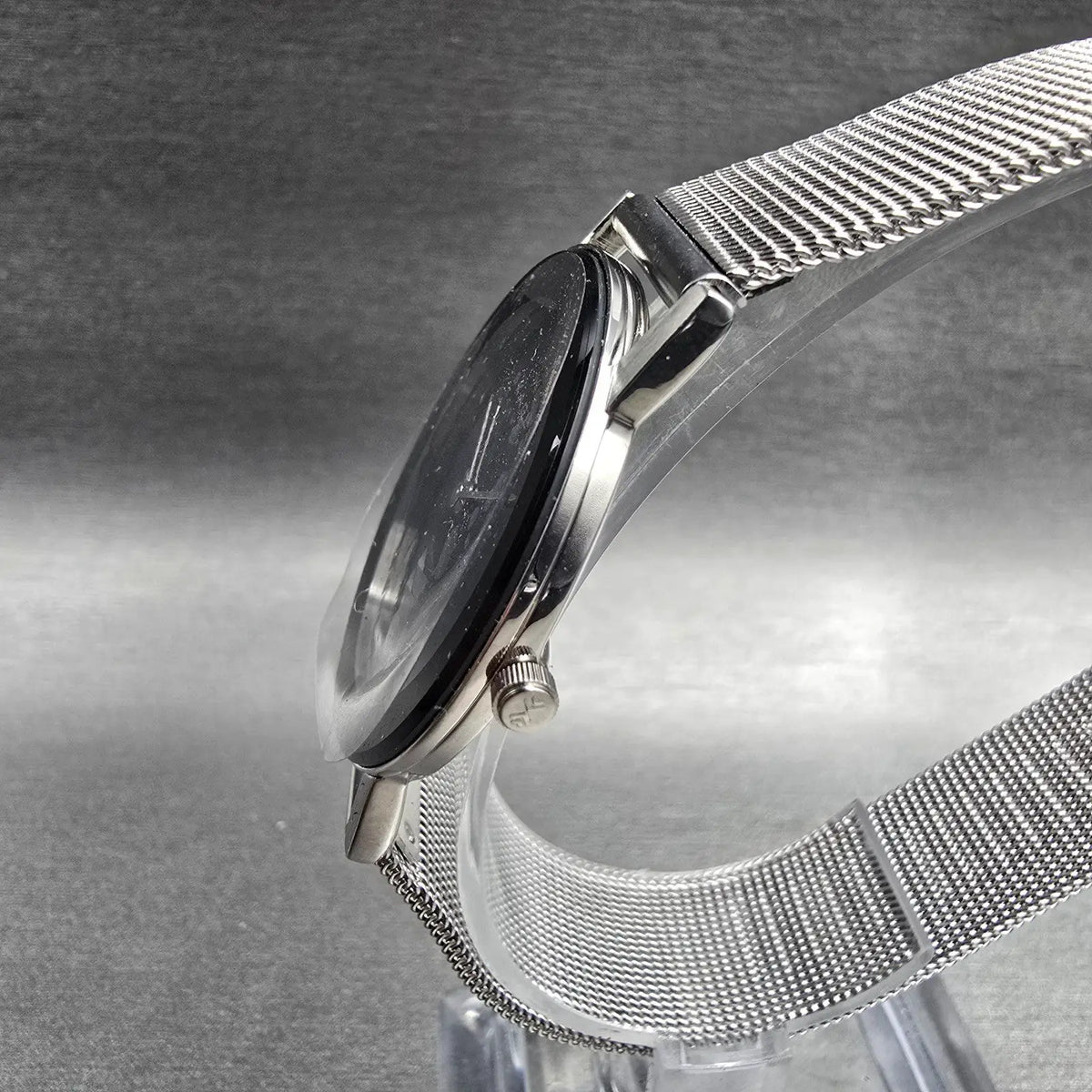 Skagen Chevron Watch Men 33mm Black Dial Silver Tone Round CHEV39LSSB New Batt2