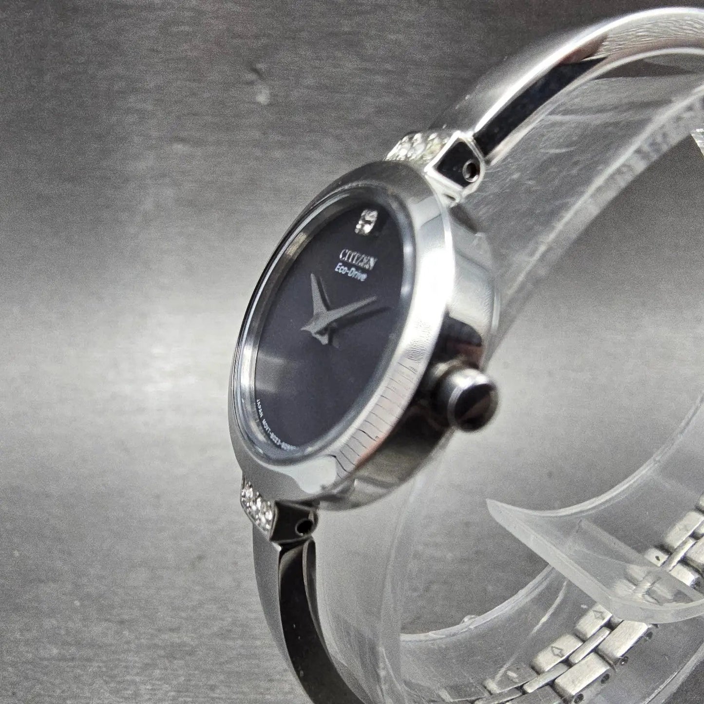 Citizen Eco-Drive Watch Women 21mm Black Dial Silver Tone B023-S067090 Runs2