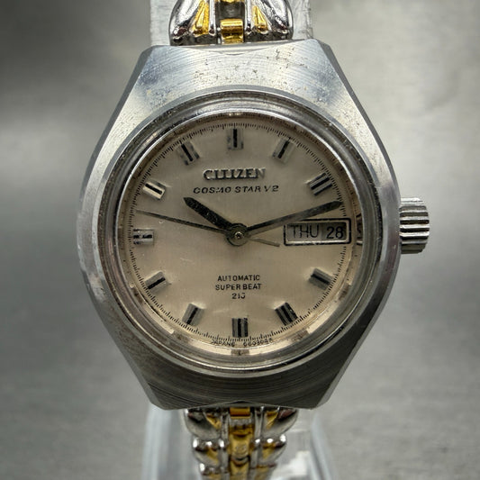 Citizen Cosmo Star V2 Watch Women 26mm Silver Dial Silver Tone Daydate PARTS VTG0