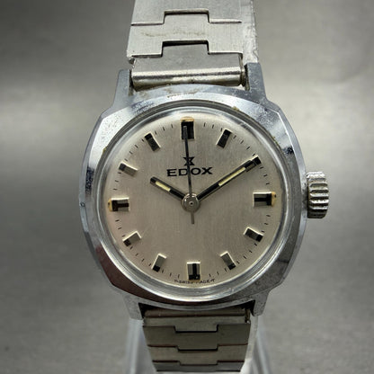 Edox Watch Women 23mm Silver Dial Silver Tone Round Manual Wind Runs VTG0