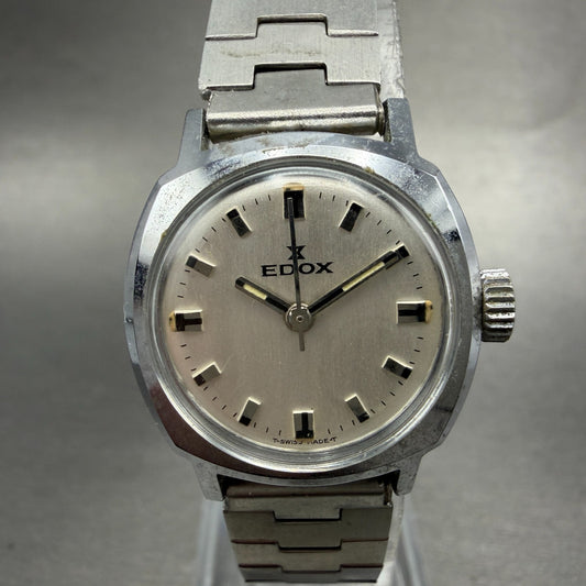 Edox Watch Women 23mm Silver Dial Silver Tone Round Manual Wind Runs VTG0