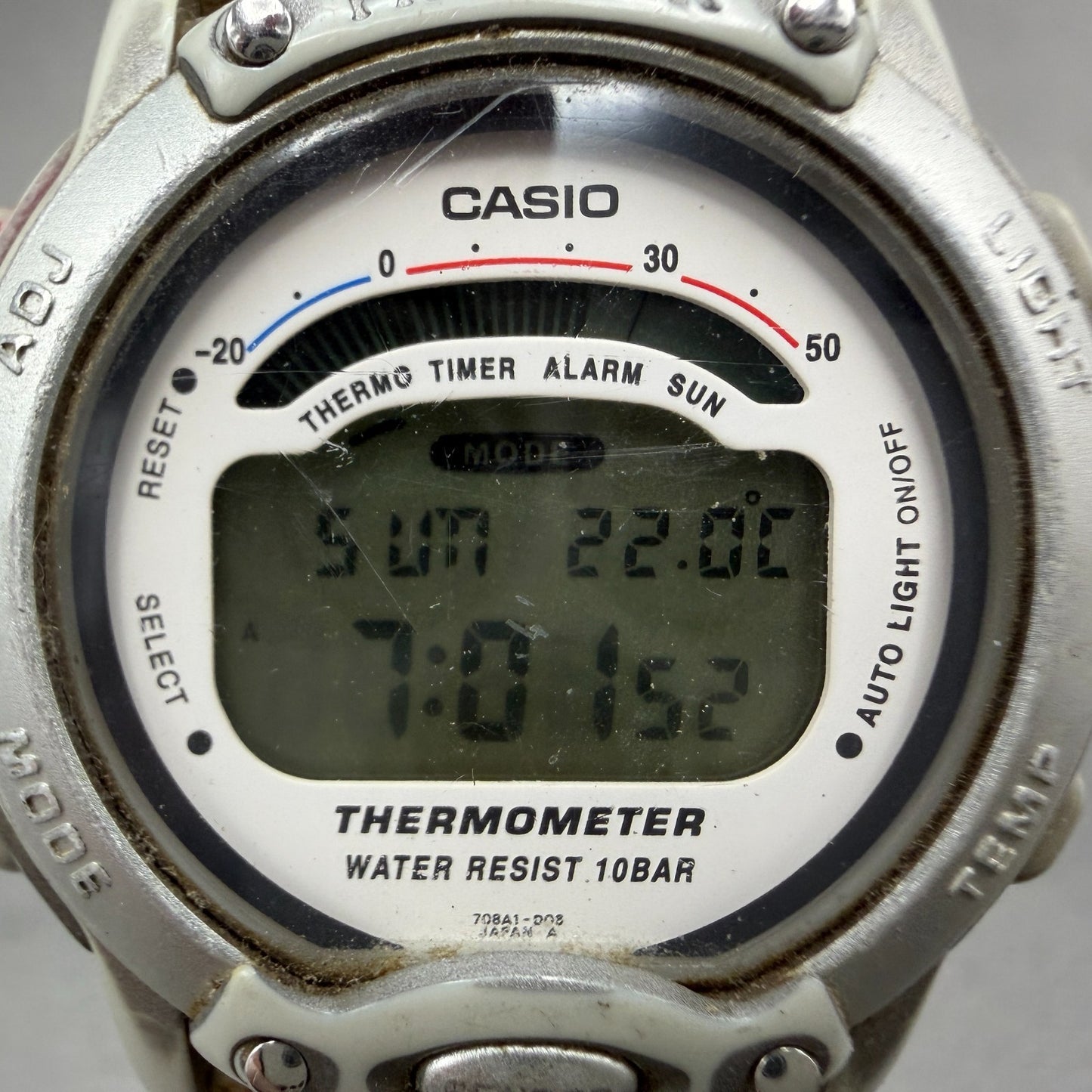 Casio Pro Trek PRL-100 Watch Men 39mm Digital Silver Tone Thermometer New BattAS1