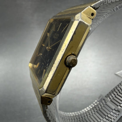 Citizen Tank Watch Men 25mm Black Dial Gold Tone Date 6010-S06304 PARTS3