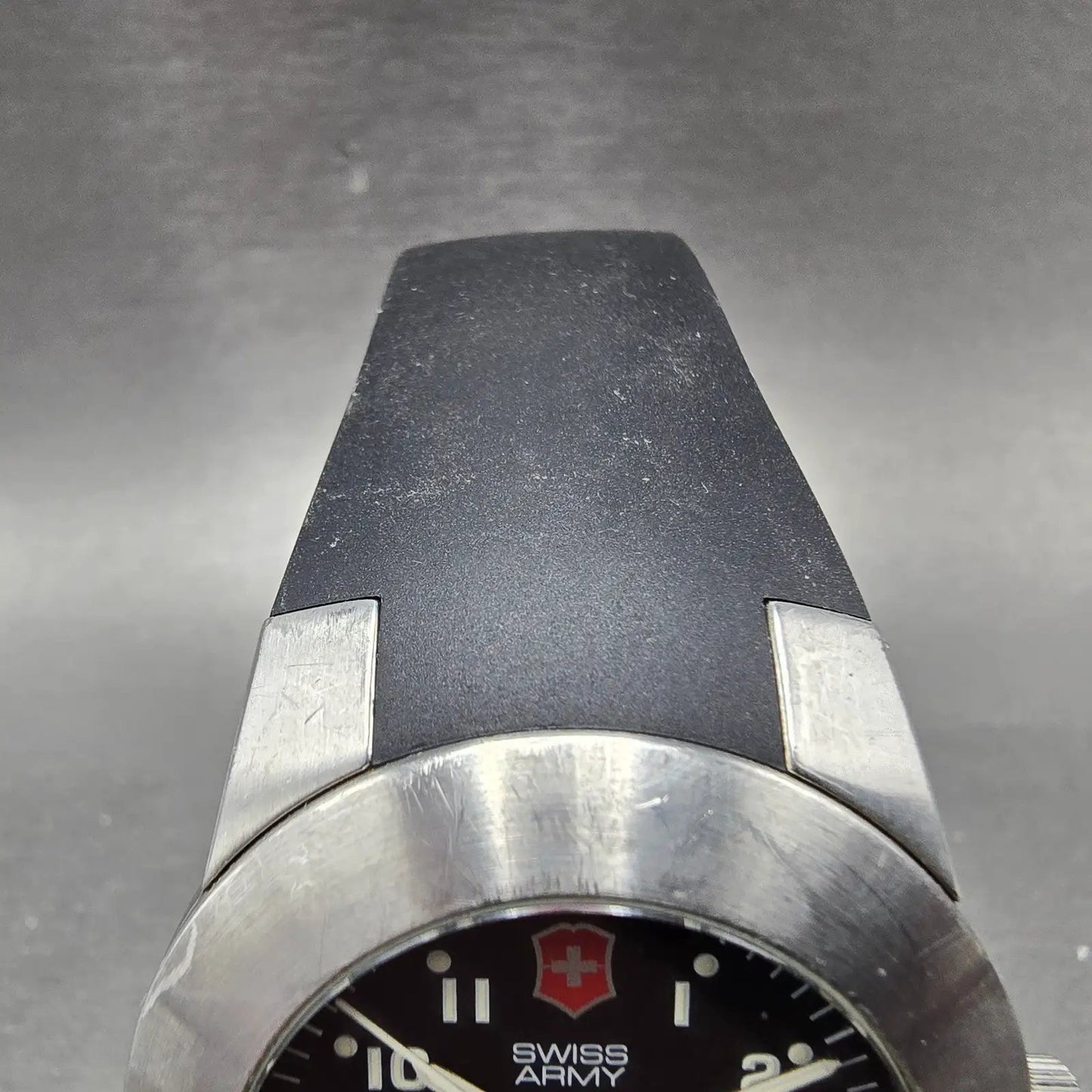 Victorinox Swiss Army Peak Watch Men 38mm Black Dial Steel 24968 Date PARTS VTG5