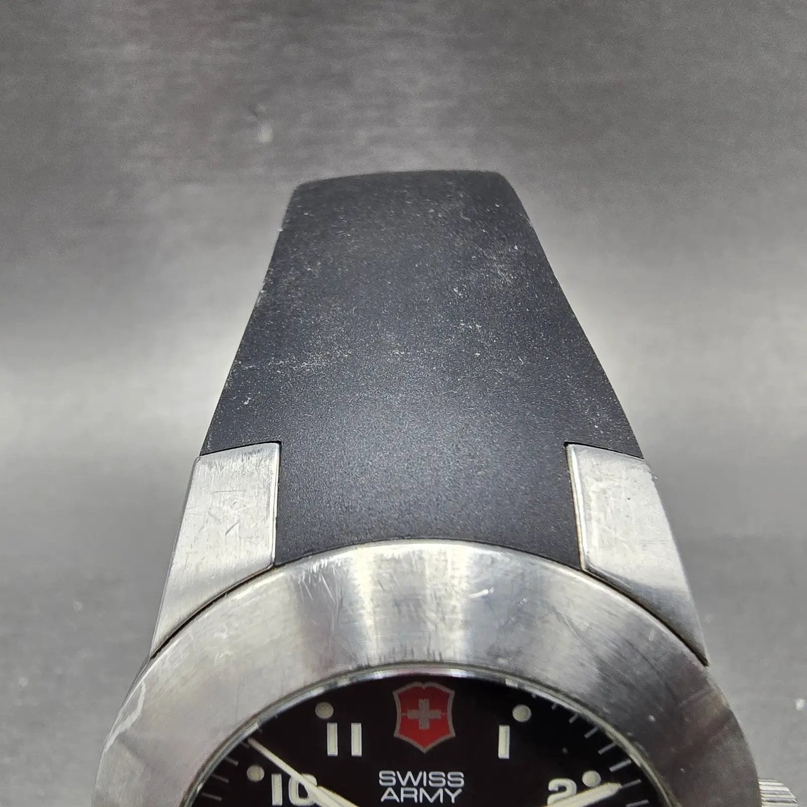 Victorinox Swiss Army Peak Watch Men 38mm Black Dial Steel 24968 Date PARTS VTG5