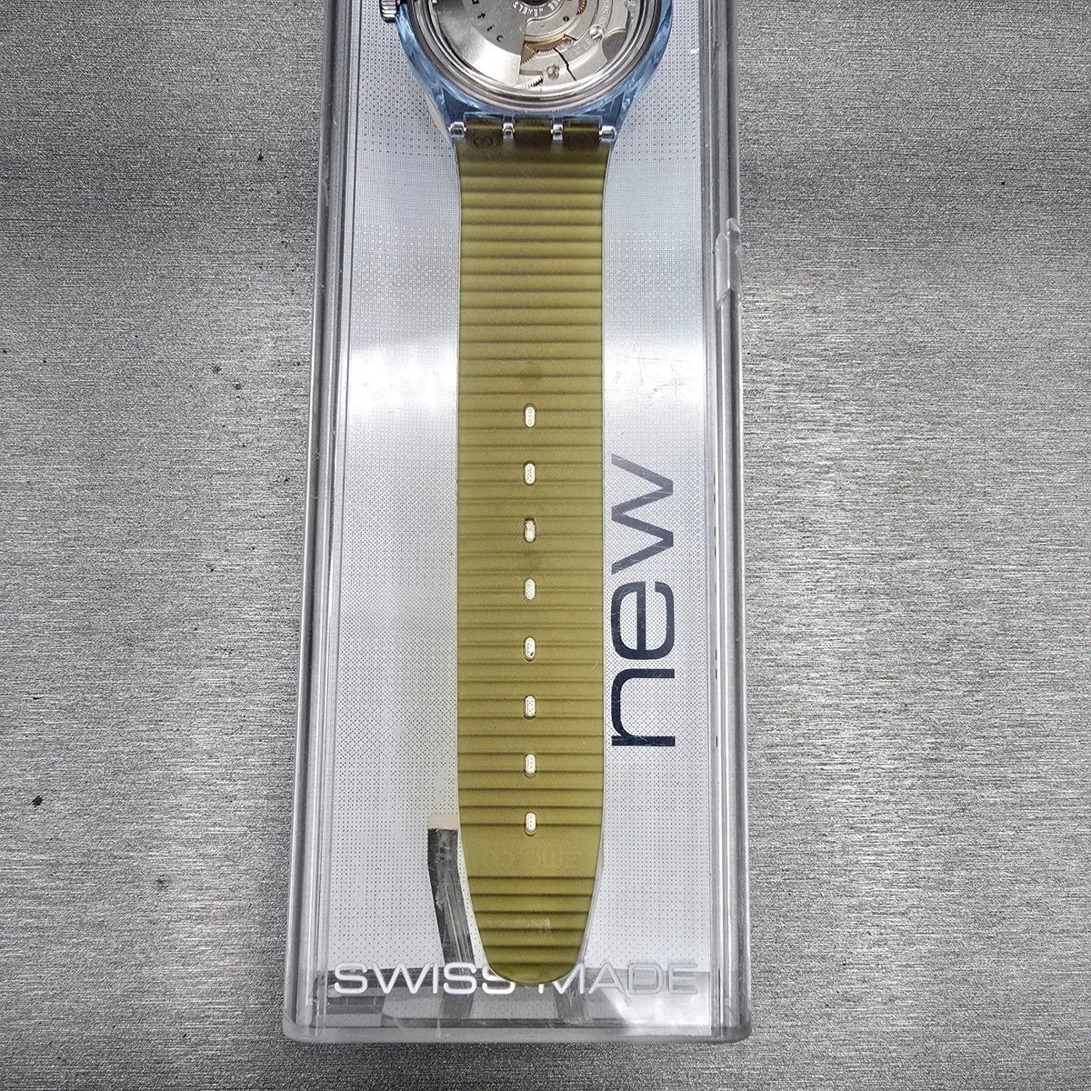 Swatch Automatic Blue Matic Watch Men 36mm Skeleton Dial Blue Case SAN100 NOS10