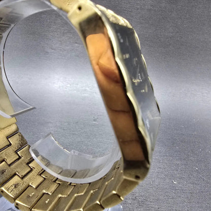 Elgin Tank Watch Men 31mm Black Dial Gold Tone Rectangle FG9031 New Battery3