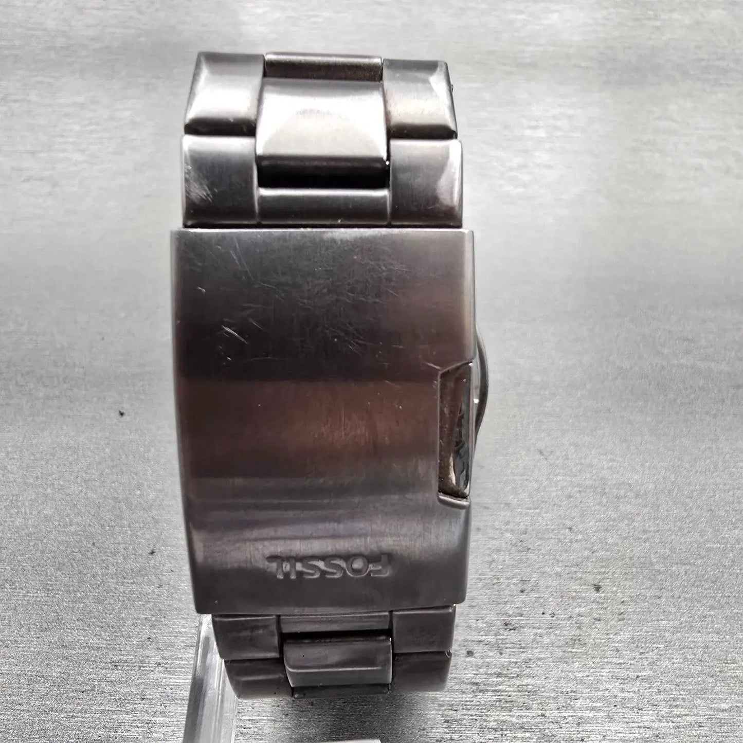 Fossil Machine Watch Men 45mm Black Dial Gray Tone Chrono Date FS4662 New Batt7