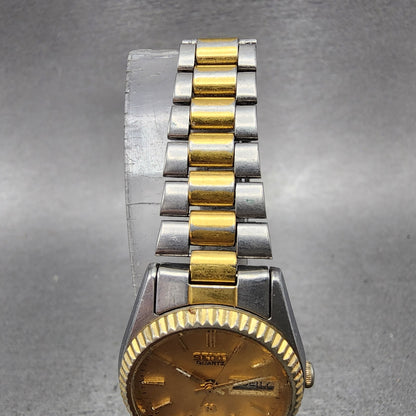 Seiko SQ Watch Women 24mm Champagne Dial Two Tone Daydate 2a230030 New Battery4