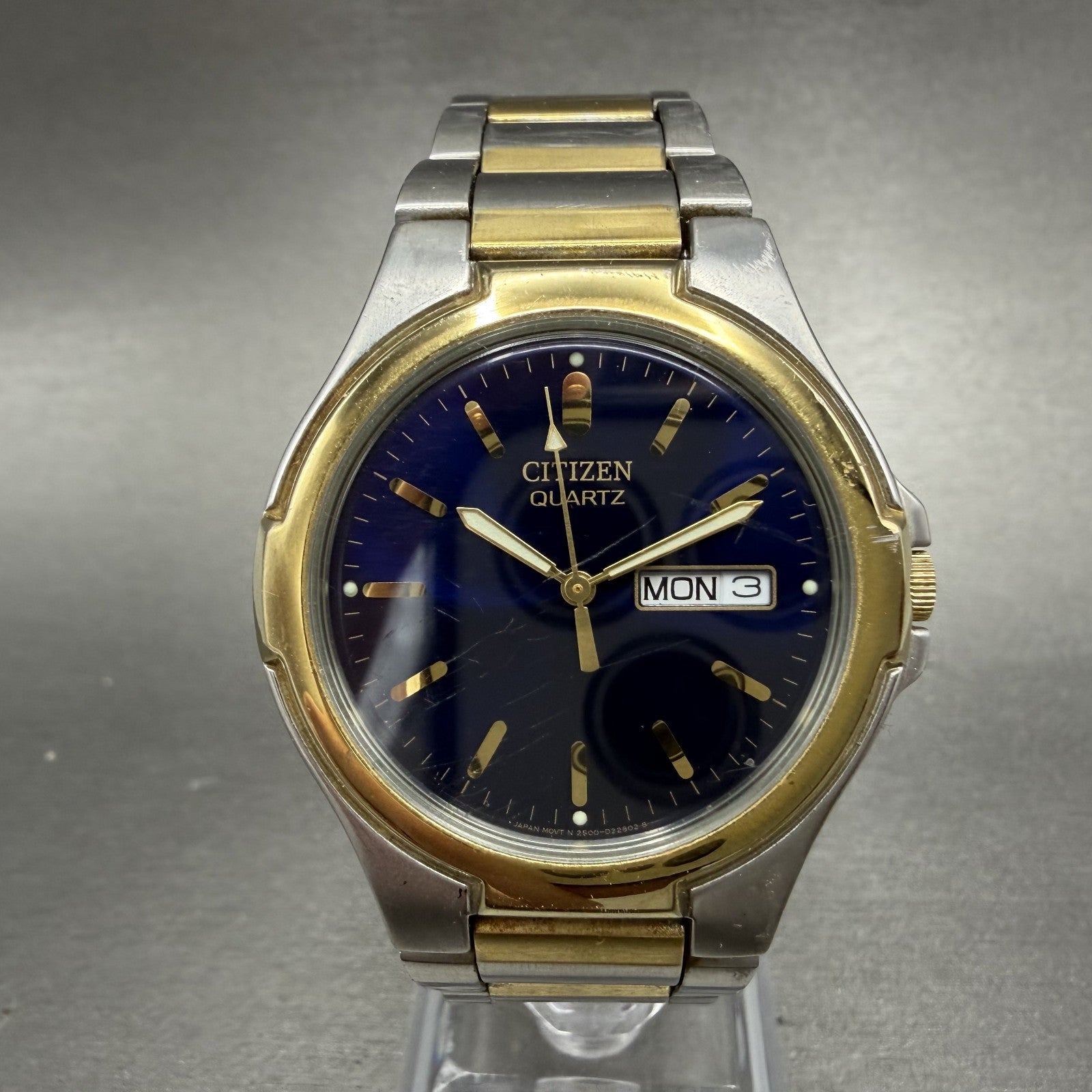 Citizen Watch Men 36mm Blue Dial Two Tone Daydate Round 2500-S071887 New Batt0