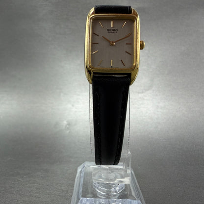 Seiko Tank Watch Women 19mm Gray Dial Gold Tone Rectangle 2P20-5E00 New Battery5