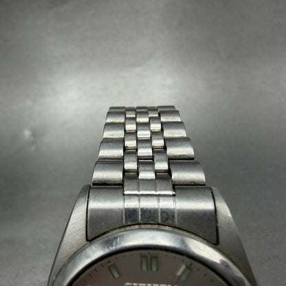 Citizen Automatic Watch Men  Silver Dial Silver Tone Daydate 4-R13167 Runs4
