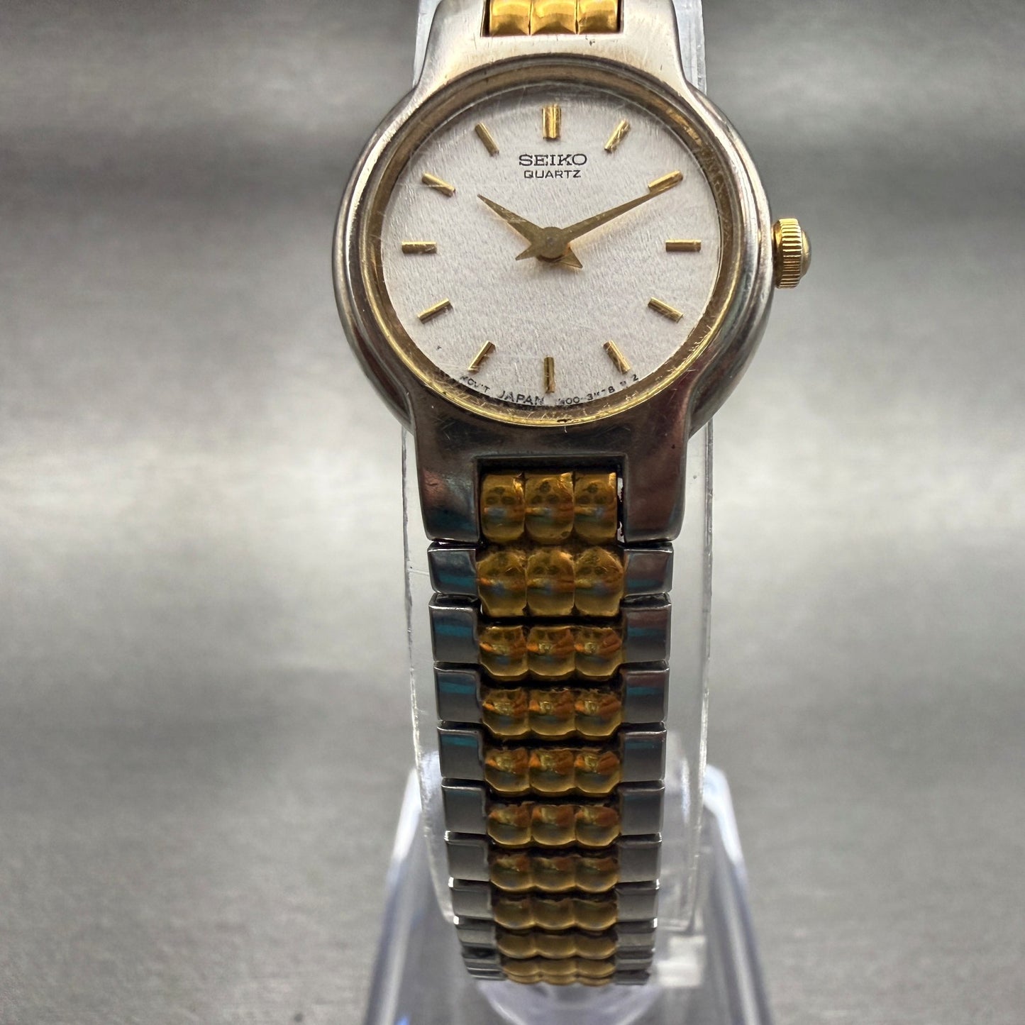 Seiko Watch Women 20mm Silver Dial Two Tone Round 1N00-1A49 Vintage New Battery5