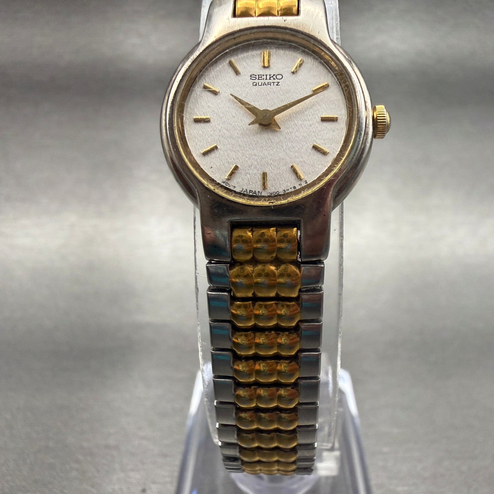Seiko Watch Women 20mm Silver Dial Two Tone Round 1N00-1A49 Vintage New Battery5