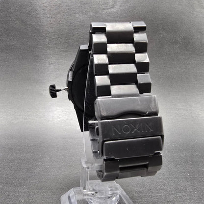 Nixon The Corporal Watch Men 48mm Black Dial Black Tone PARTS CRWON PULLS OUT8