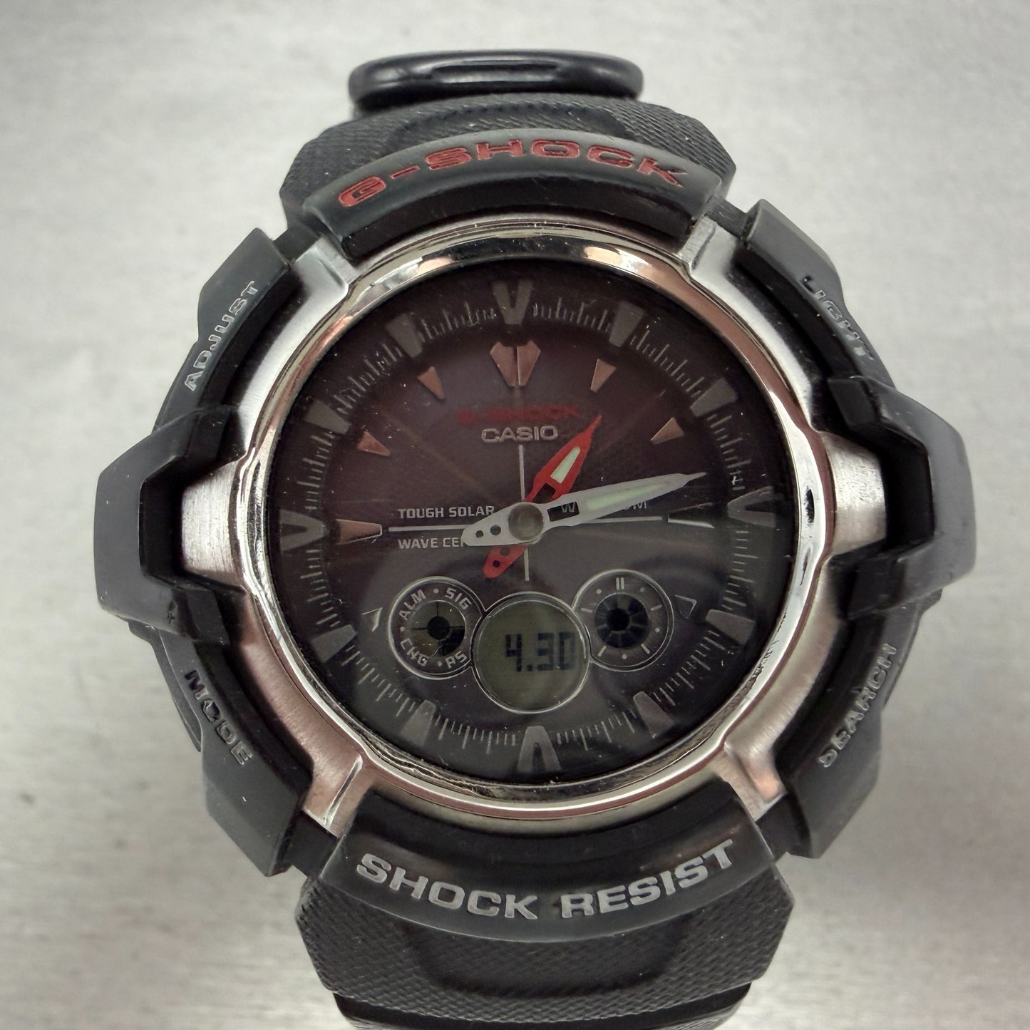 Casio G-Shock GW-1500A Watch Men 48mm Analog Digital Black BROKEN BAND Runs1