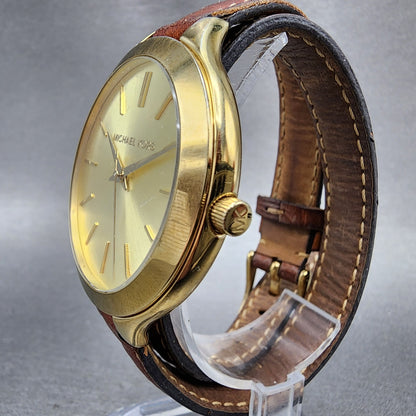 Michael kors Runway Watch Women 42mm Gold Dial Gold Tone Round MK2256 New Batt2