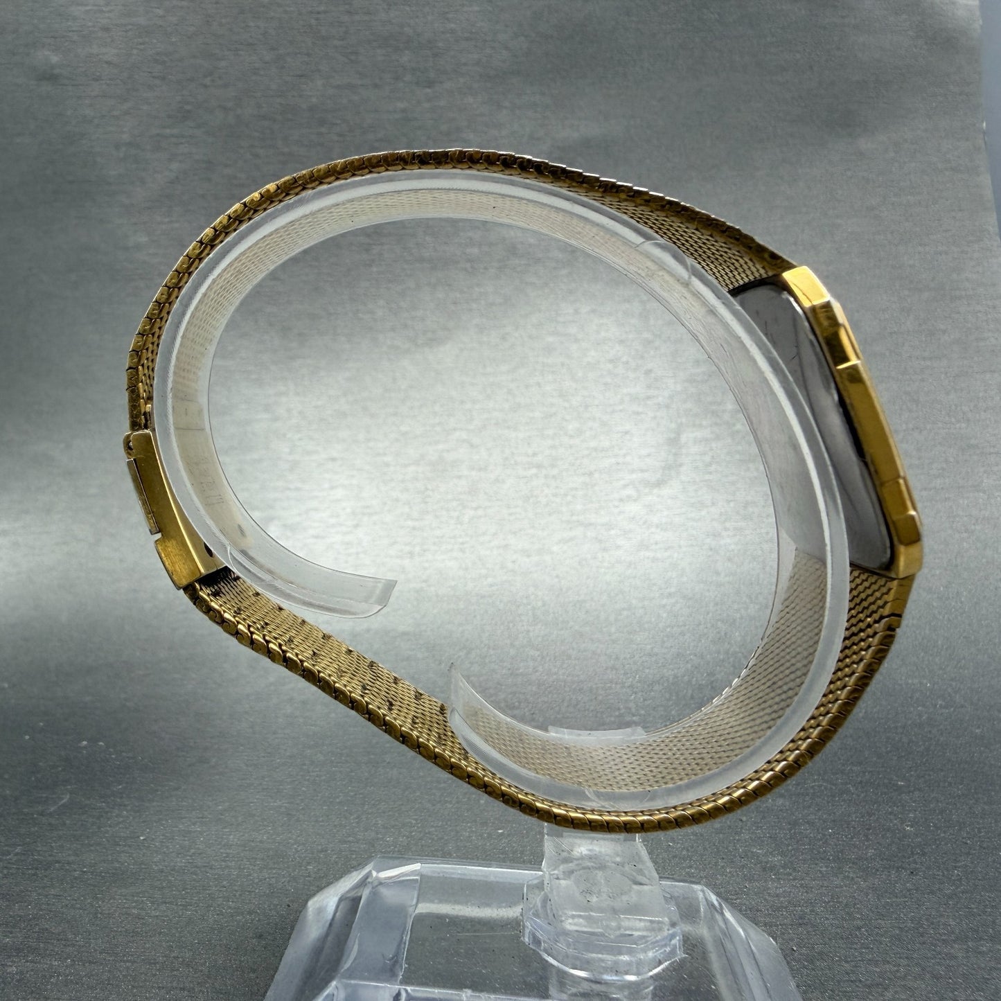 Seiko Tank Lassale Watch Men 27mm Champagne Dial Gold Tone 6730-5059 PARTS VTG9