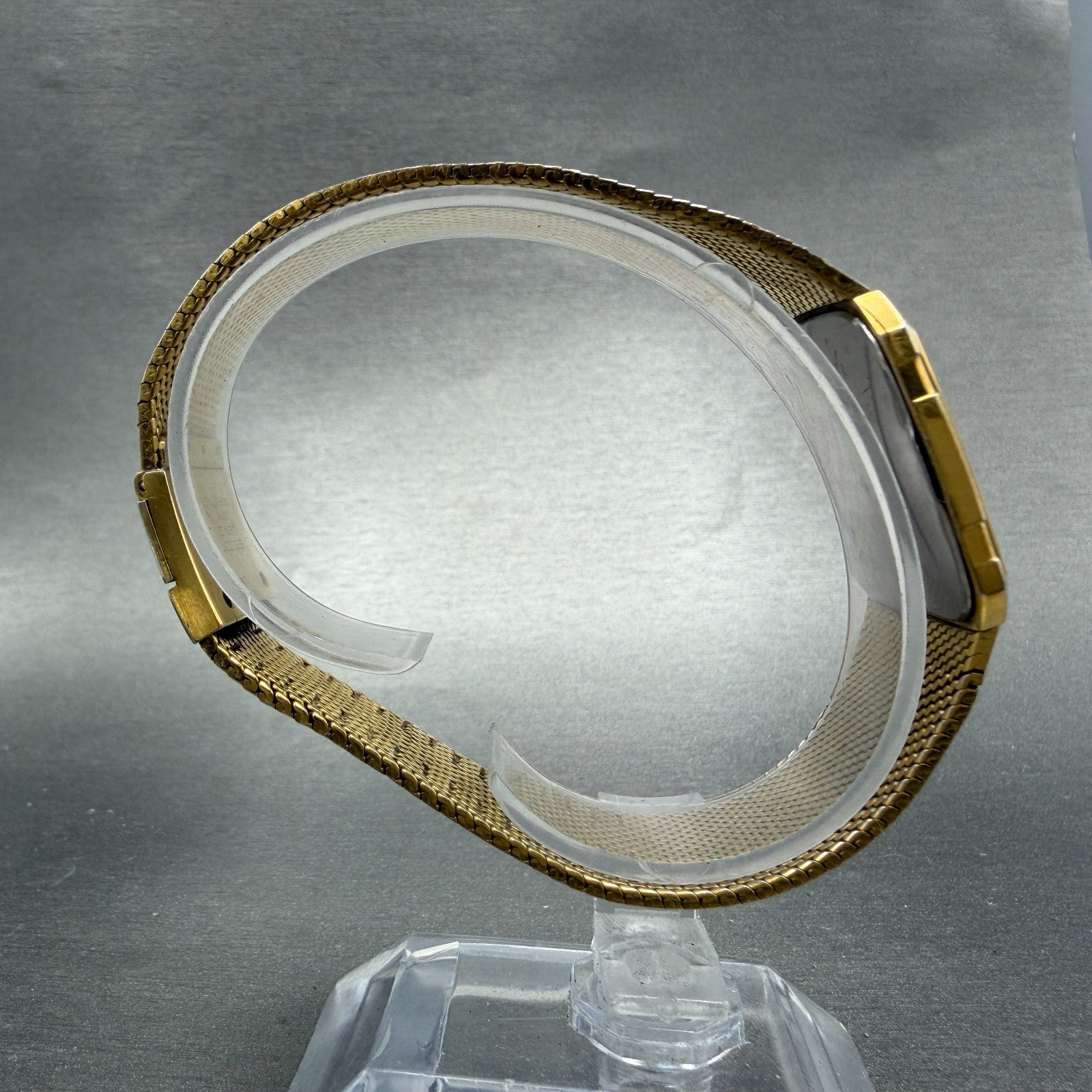 Seiko Tank Lassale Watch Men 27mm Champagne Dial Gold Tone 6730-5059 PARTS VTG9