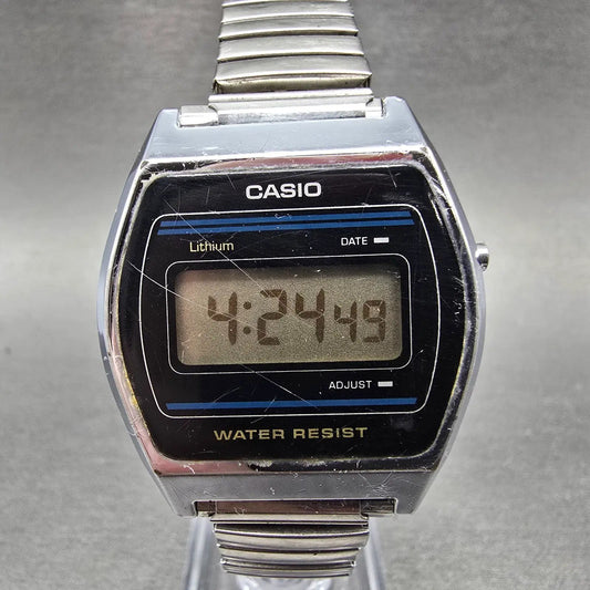 Casio B612W Watch Men 35mm Digital Silver Tone Date Hexagon New Battery VTG LKLK0