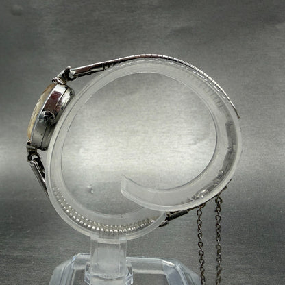 Citizen Rhone Watch Women 15mm Silver Dial White Gold Plated Oval Manual Runs AB6