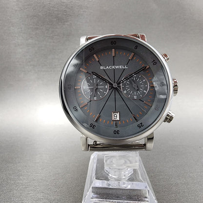 Blackwell Hudson yard Watch Men 44mm Gray Dial Steel Date Round New Battery