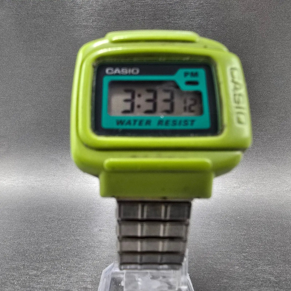 Casio NF-10 Watch Men 36mm Blue Green Month date Rectangle New Battery VTG5