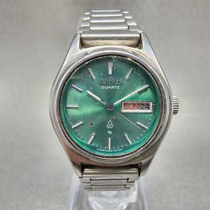 Seiko Watch Women 25mm Green Dial Silver Tone Daydate 43260070 New Battery0