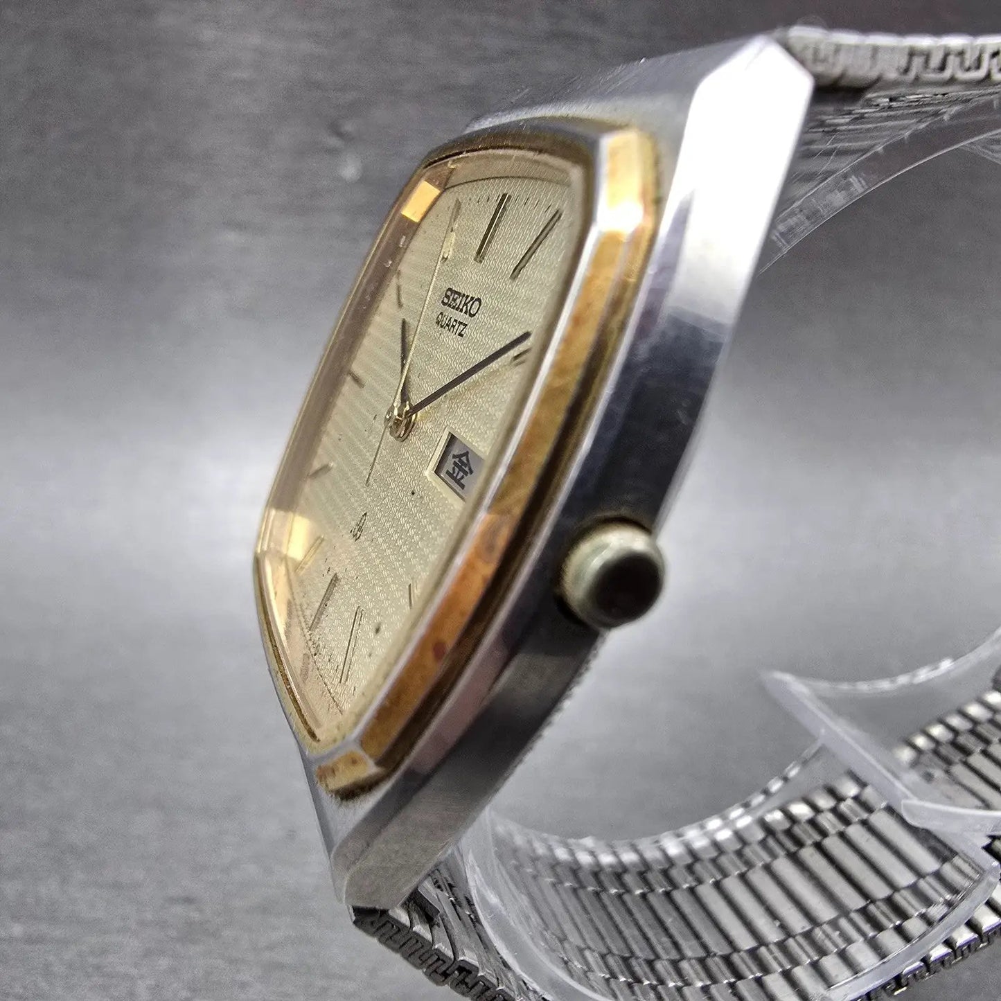 Seiko Watch Men 32mm Champagne Dial Two Tone Daydate 5933-5040 PARTS3