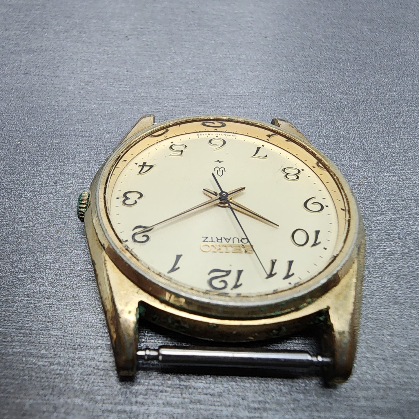Seiko Watch Men 35mm Champagne Dial Gold Tone Round 71218000 VTG PARTS5