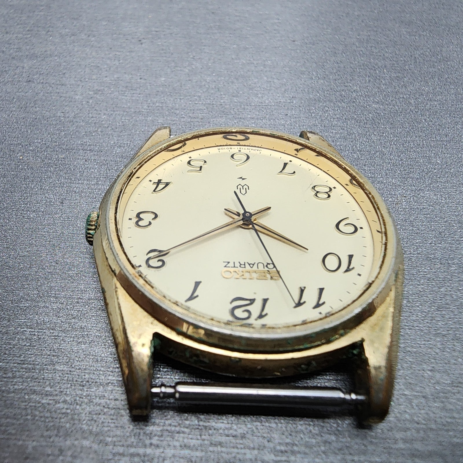Seiko Watch Men 35mm Champagne Dial Gold Tone Round 71218000 VTG PARTS5